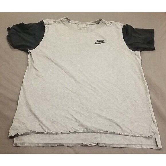 Nike Shirt Mens Large Gray Black Short Sleeve Nike Tee Spellout - Picture 1 of 11